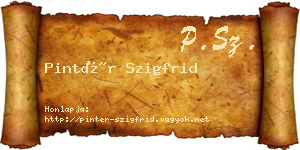Pintér Szigfrid névjegykártya