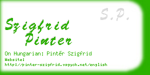 szigfrid pinter business card